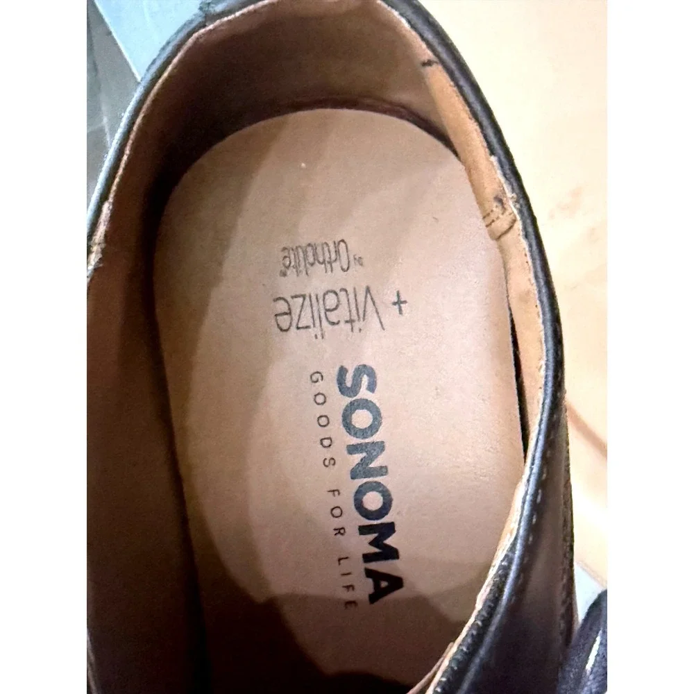 Sonoma vitalize ortholite Menʻs Dark Gray‎ Dress Shoes Lace Up Size 9.5